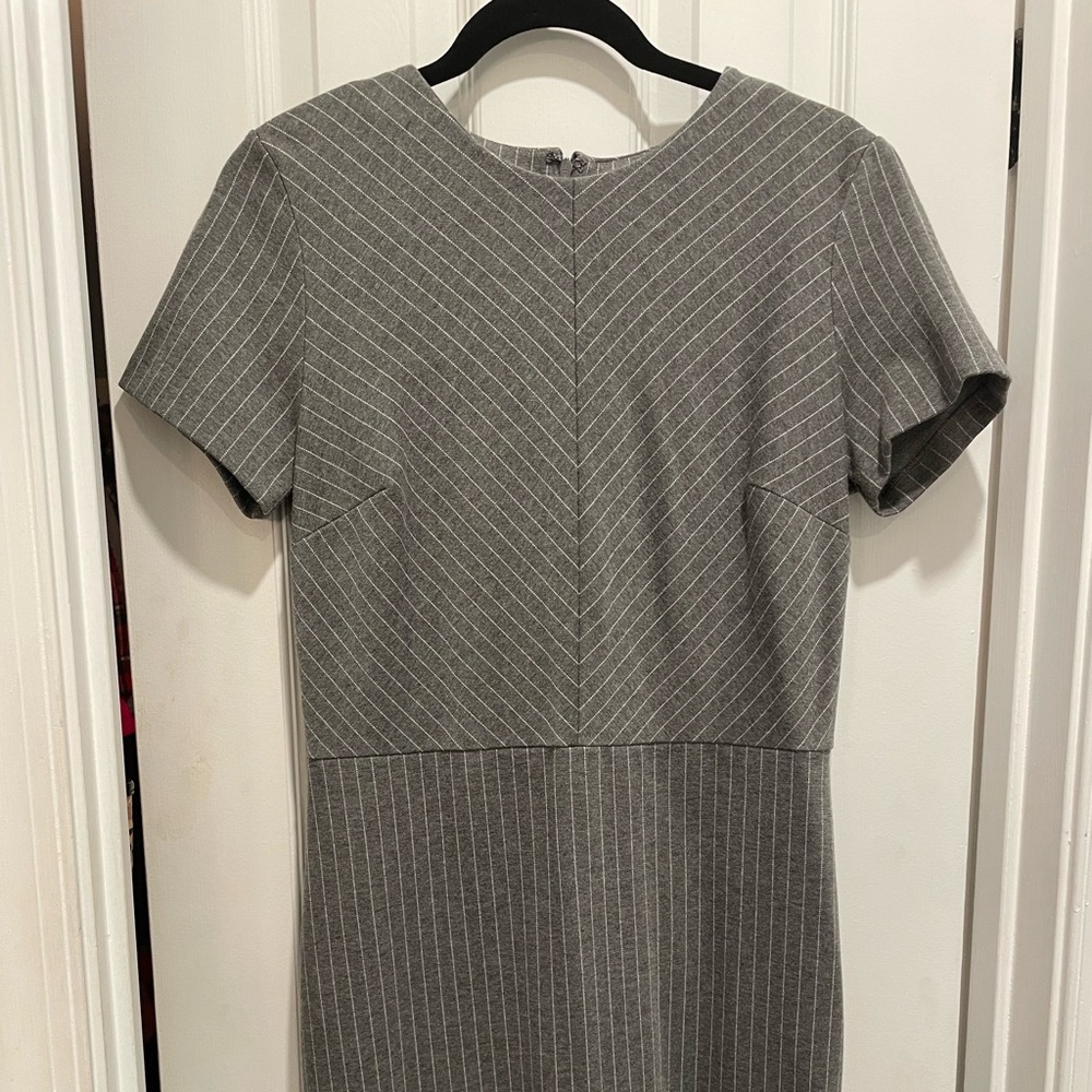 Gray and white knit dress